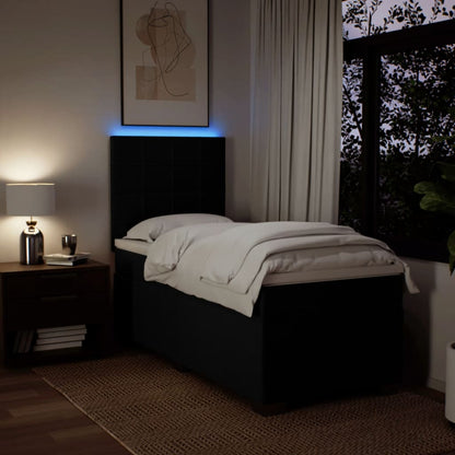 vidaXL Boxspringbett mit Matratze Schwarz 80x200 cm Stoff