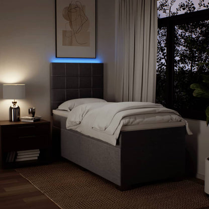 vidaXL Boxspringbett mit Matratze Taupe 80x200 cm Stoff
