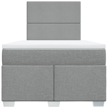 Boxspringbett mit Matratze Hellgrau 120x200 cm Stoff