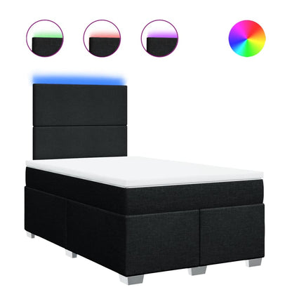 Boxspringbett mit Matratze Schwarz 120x200 cm Stoff