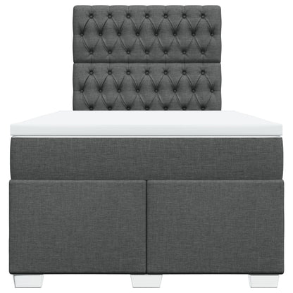 Boxspringbett mit Matratze Dunkelgrau 120x200 cm Stoff