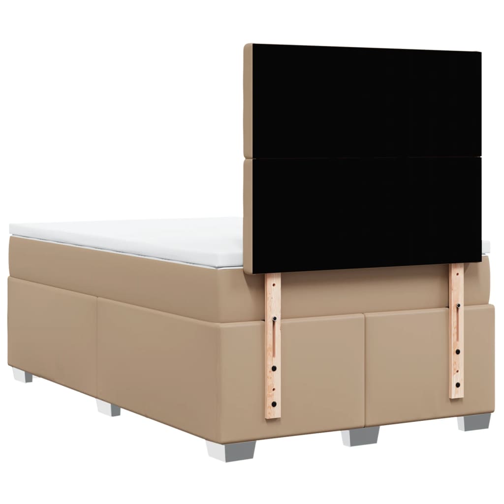 vidaXL Boxspringbett Matratze Cappuccino-Braun 120x190 cm Kunstleder
