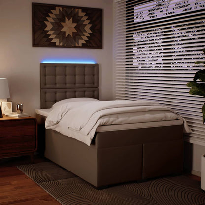vidaXL Boxspringbett Matratze Cappuccino-Braun 120x190 cm Kunstleder
