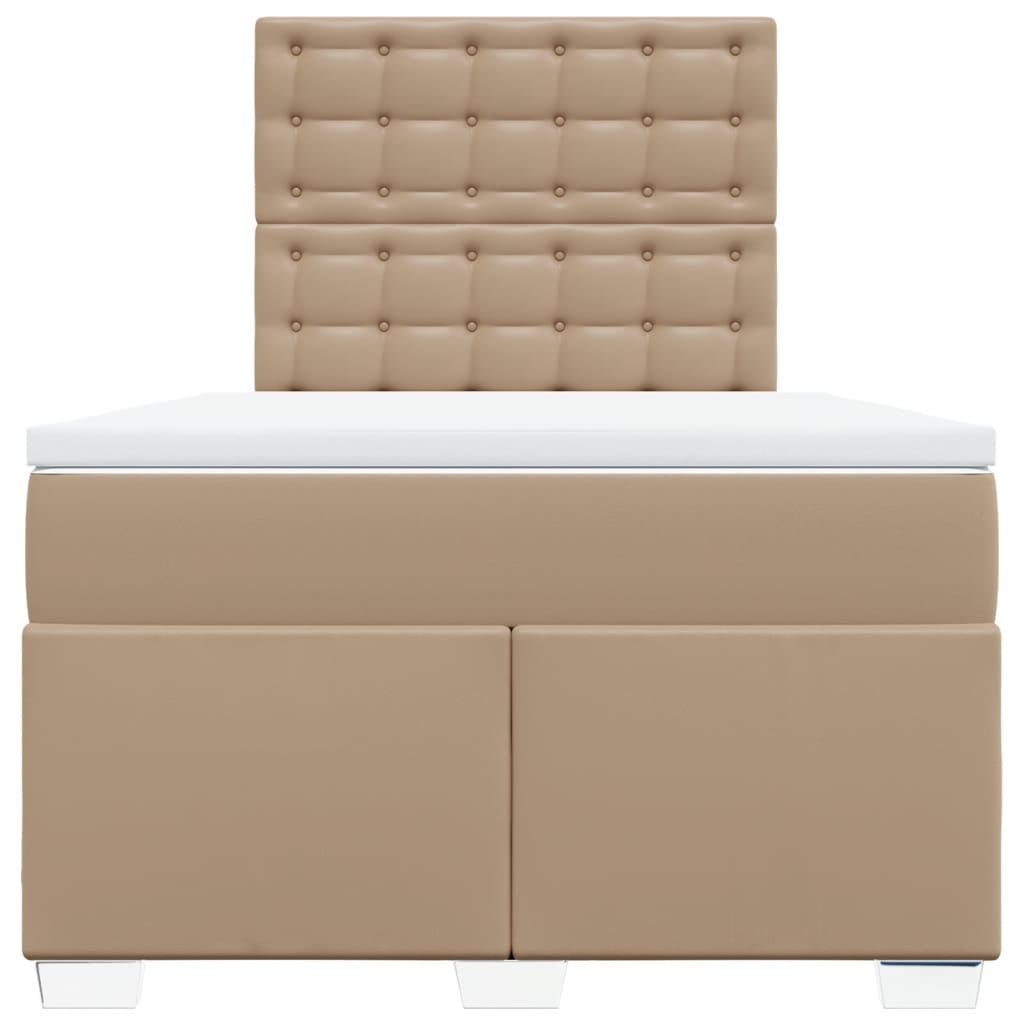 vidaXL Boxspringbett Matratze Cappuccino-Braun 120x190 cm Kunstleder