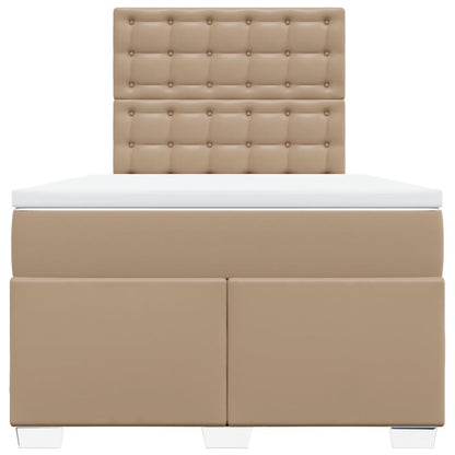 vidaXL Boxspringbett Matratze Cappuccino-Braun 120x190 cm Kunstleder