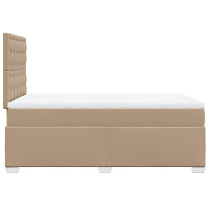 vidaXL Boxspringbett Matratze Cappuccino-Braun 120x190 cm Kunstleder