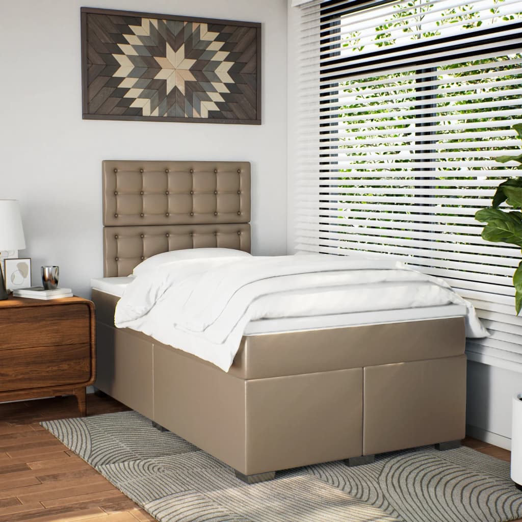 vidaXL Lit coffre matelas cappuccino-marron 120x200cm similicuir