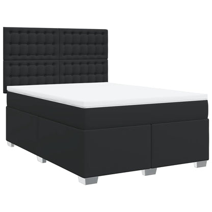 Boxspringbett mit Matratze Schwarz 140x190 cm Kunstleder