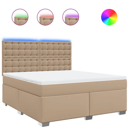 Boxspringbett Matratze Cappuccino-Braun 180x200 cm Kunstleder