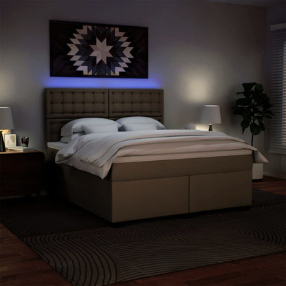 Boxspringbett Matratze Cappuccino-Braun 180x200 cm Kunstleder