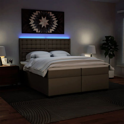 vidaXL Boxspringbett Matratze Cappuccino-Braun 200x200cm Kunstleder