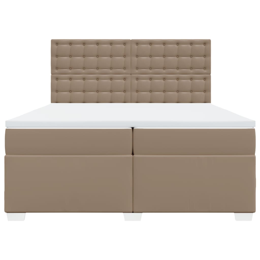 vidaXL Boxspringbett Matratze Cappuccino-Braun 200x200cm Kunstleder