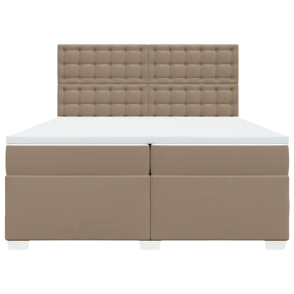 vidaXL Boxspringbett Matratze Cappuccino-Braun 200x200cm Kunstleder