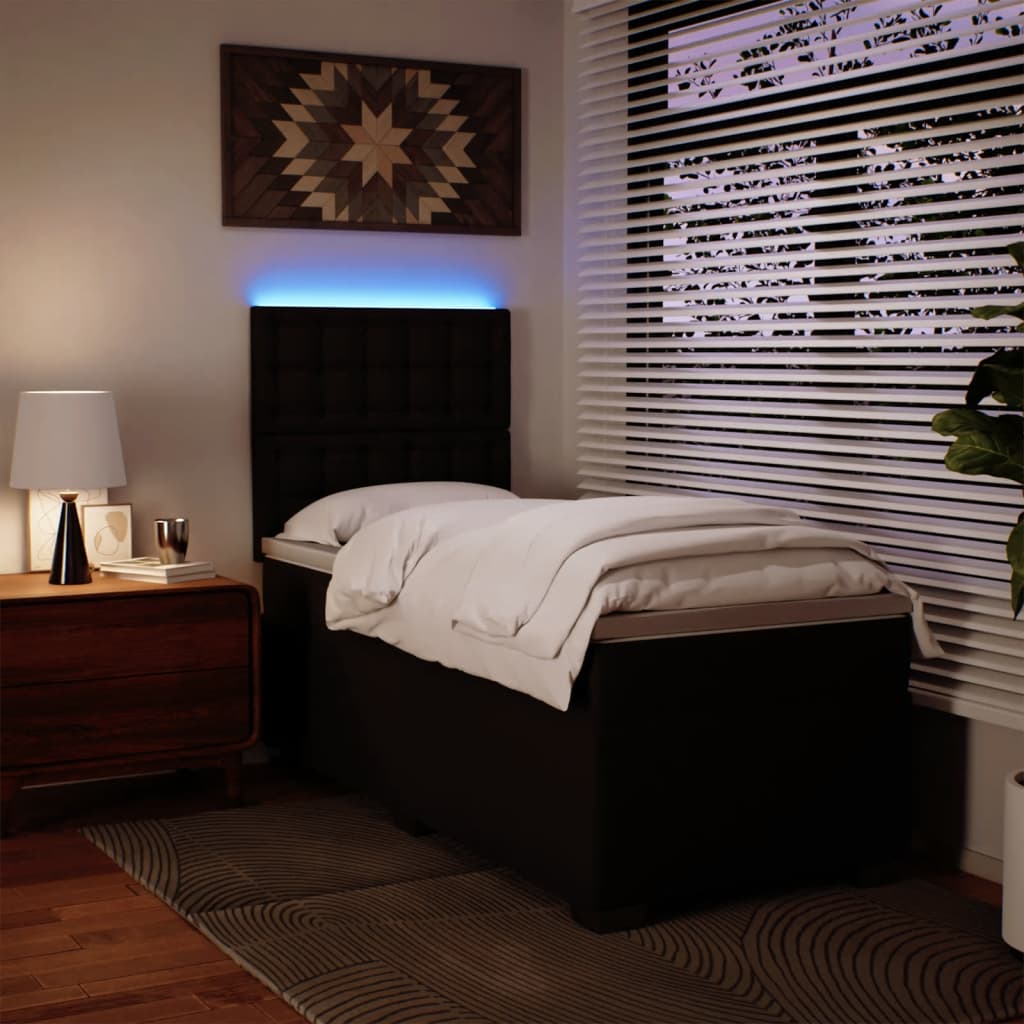 Boxspringbett mit Matratze Schwarz Kunstleder