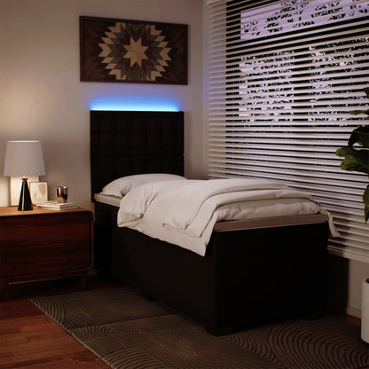 Boxspringbett mit Matratze Schwarz Kunstleder