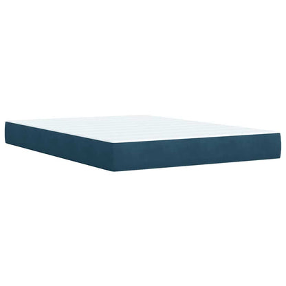 Boxspringbett mit Matratze Blau 140x200 cm Samt
