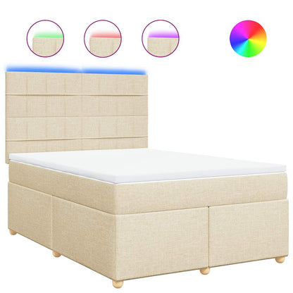 vidaXL Lit coffre avec matelas crème 140x190 cm Tissu
