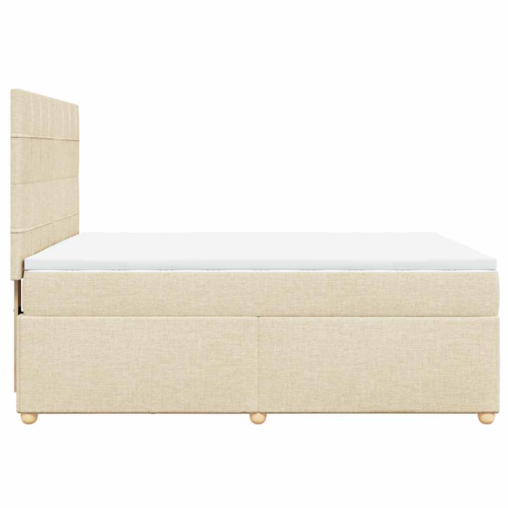 vidaXL Lit coffre avec matelas crème 140x190 cm Tissu
