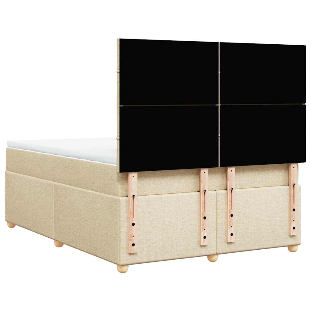 vidaXL Lit coffre avec matelas crème 140x190 cm Tissu