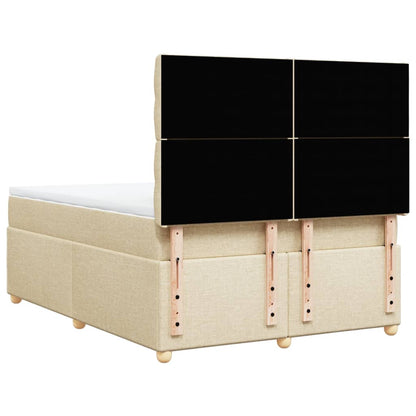 vidaXL Lit coffre avec matelas crème 140x190 cm Tissu