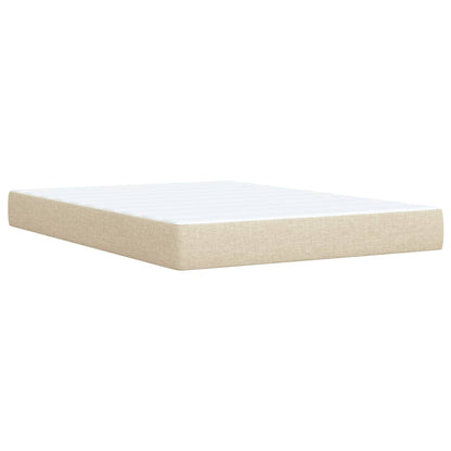 vidaXL Lit coffre avec matelas crème 140x190 cm Tissu