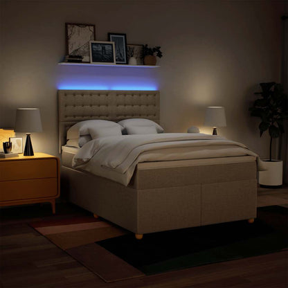 vidaXL Lit coffre avec matelas crème 140x190 cm Tissu