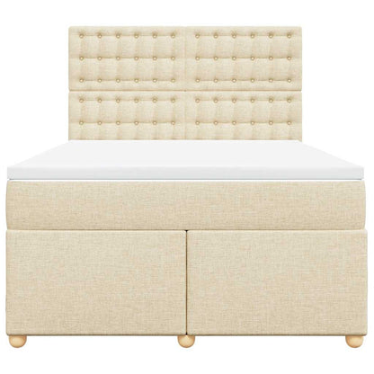 vidaXL Lit coffre avec matelas crème 140x190 cm Tissu