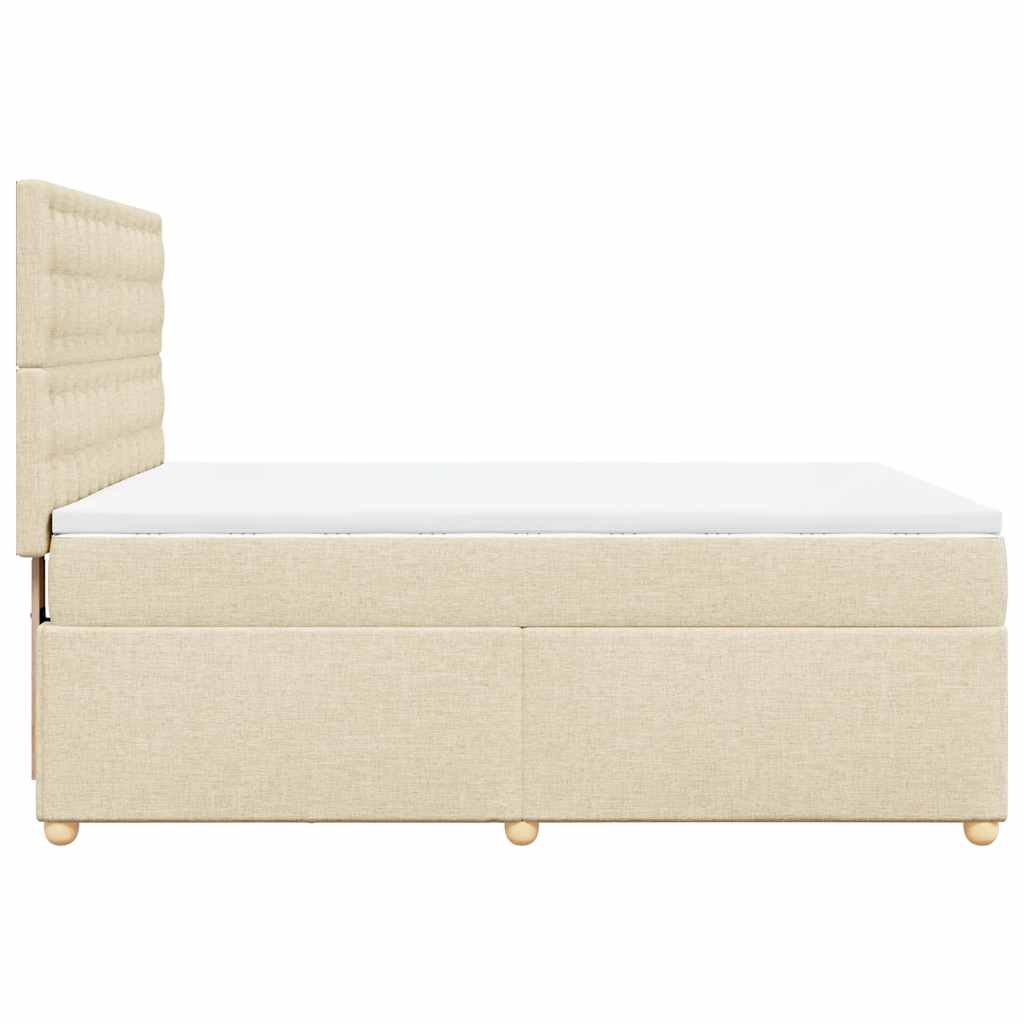 vidaXL Lit coffre avec matelas crème 140x190 cm Tissu
