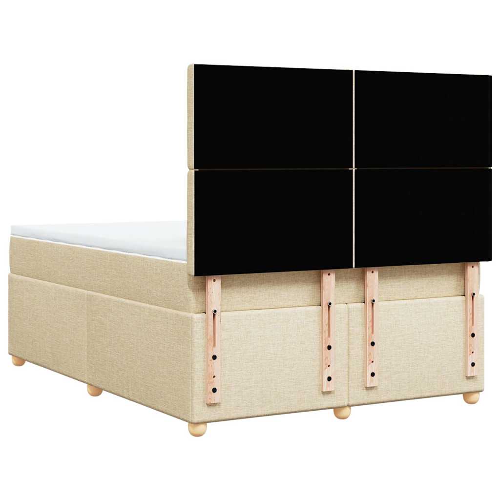 vidaXL Lit coffre avec matelas crème 140x190 cm Tissu