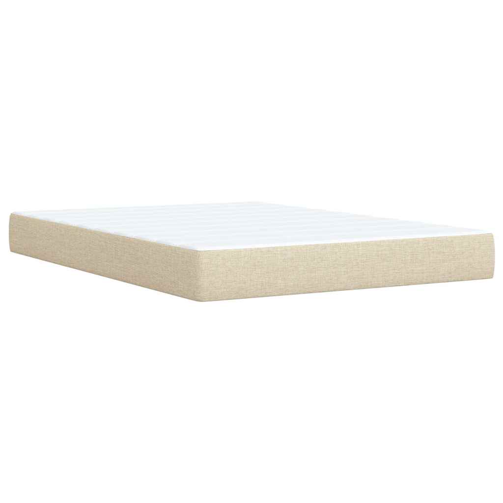 vidaXL Lit coffre avec matelas crème 140x190 cm Tissu