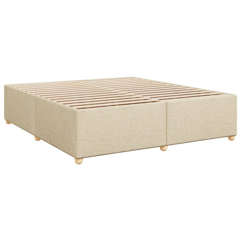 vidaXL Lit tapissier avec matelas Crème 200x200 cm Tissu