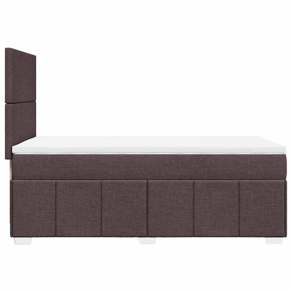 vidaXL Lit boxspring avec matelas Marron foncé 90x200 cm Tissu