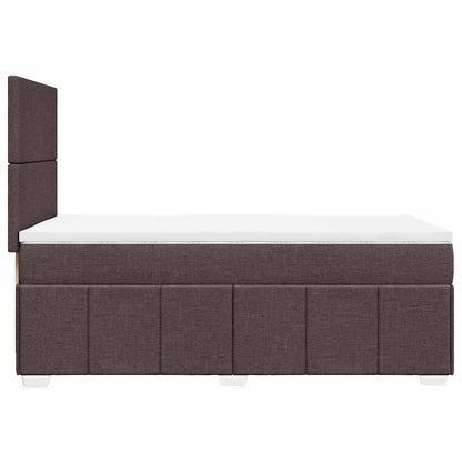 vidaXL Lit boxspring avec matelas Marron foncé 90x200 cm Tissu