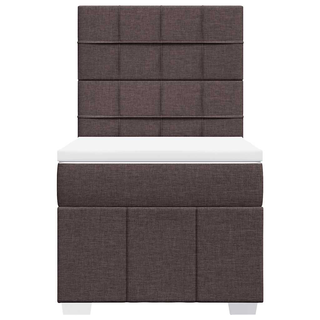 vidaXL Lit boxspring avec matelas Marron foncé 90x200 cm Tissu