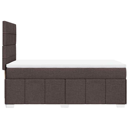 vidaXL Lit boxspring avec matelas Marron foncé 90x200 cm Tissu