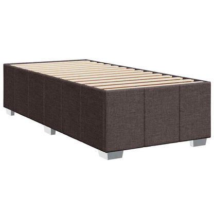 vidaXL Lit boxspring avec matelas Marron foncé 90x200 cm Tissu