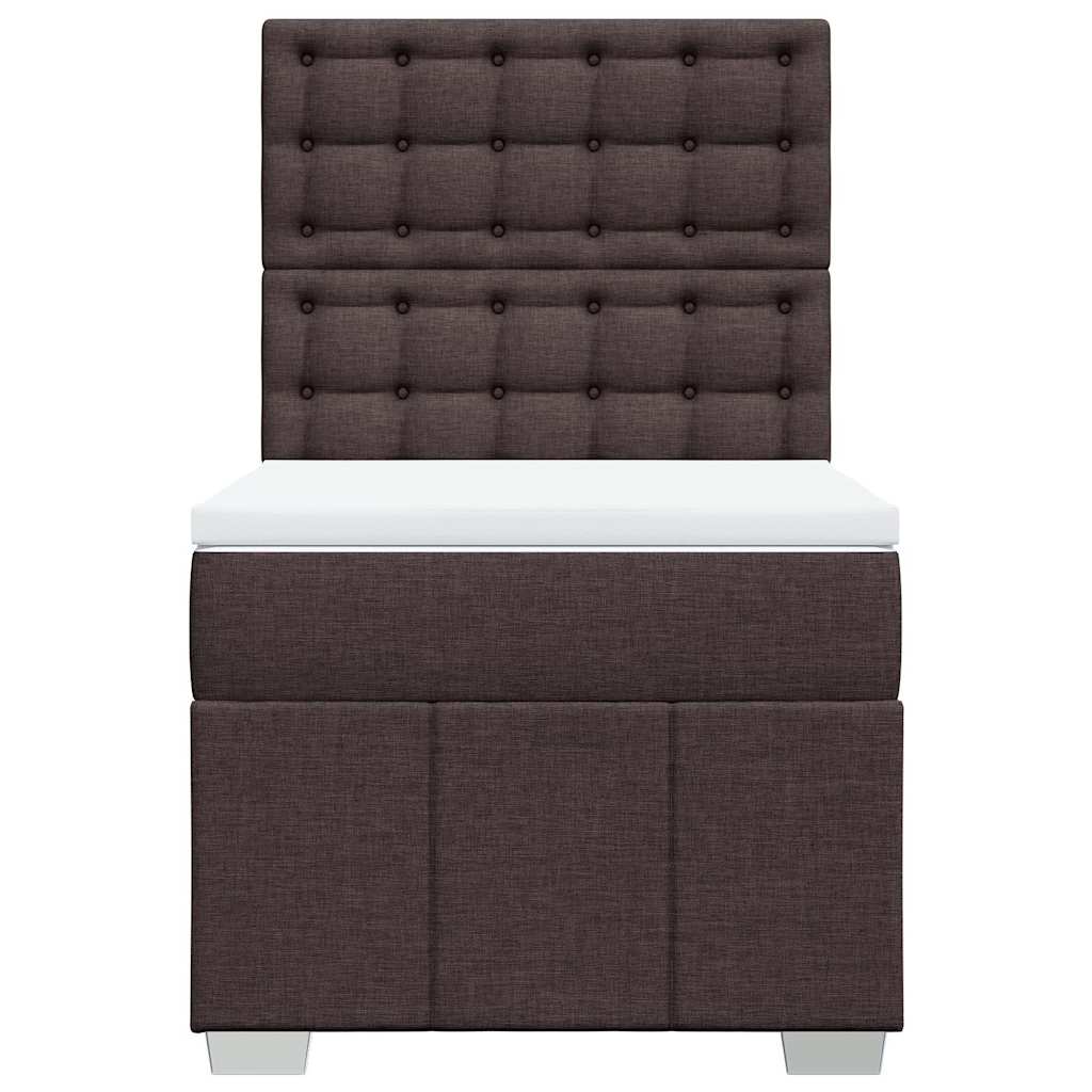 vidaXL Boxspringbett mit Matratze Dunkelbraun 90x200 cm Stoff