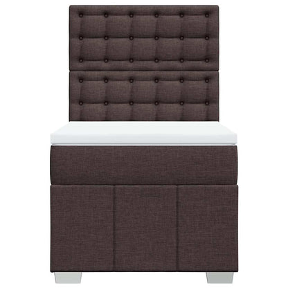 vidaXL Boxspringbett mit Matratze Dunkelbraun 90x200 cm Stoff