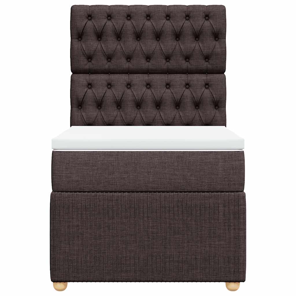 Boxspringbett mit Matratze Dunkelbraun 80x200 cm Stoff
