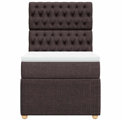 Boxspringbett mit Matratze Dunkelbraun 80x200 cm Stoff