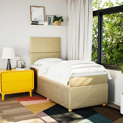 Boxspringbett mit Matratze Creme 90x190 cm Stoff