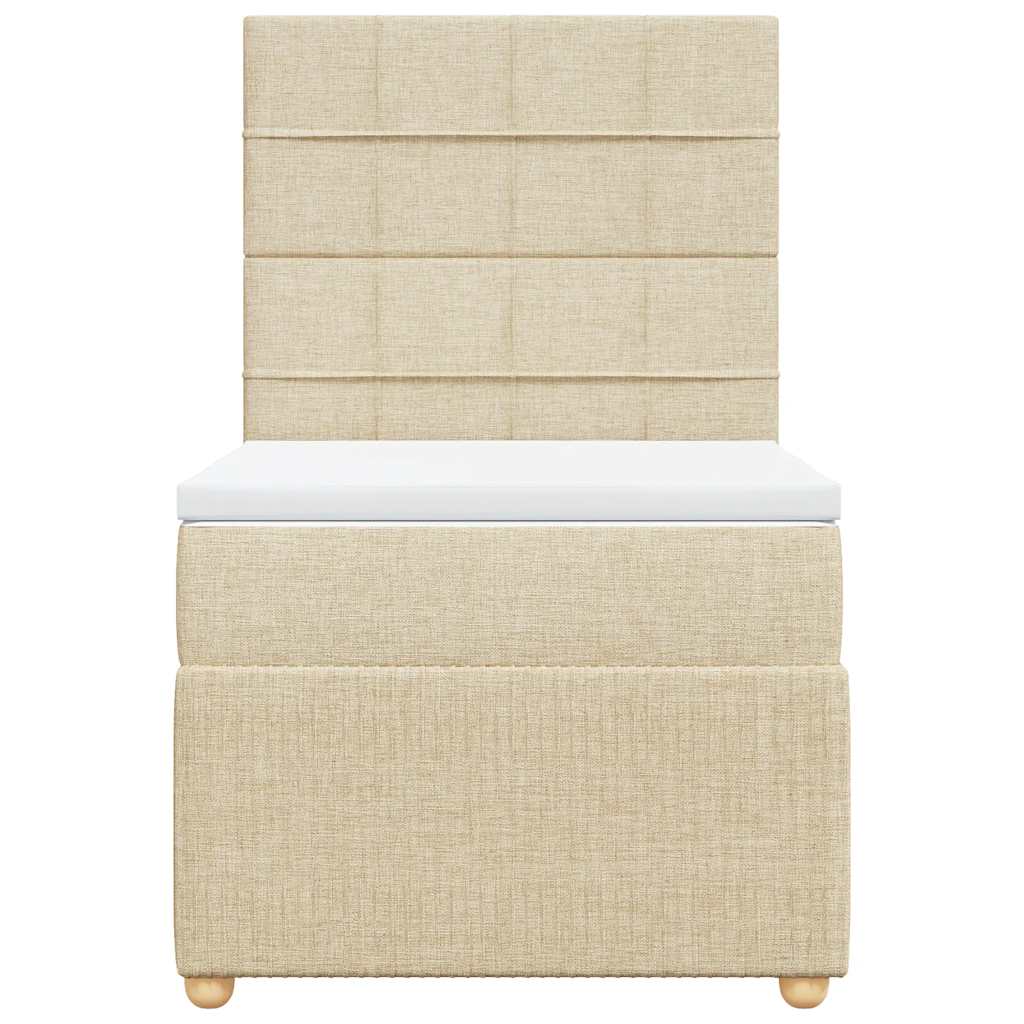 Boxspringbett mit Matratze Creme 100x200 cm Stoff