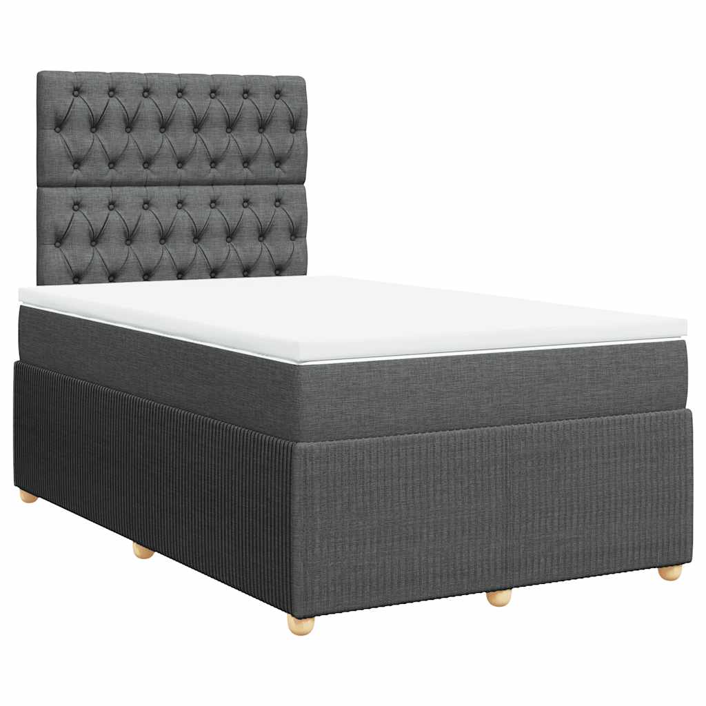 Boxspringbett mit Matratze Dunkelgrau 120x190 cm Stoff
