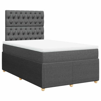 Boxspringbett mit Matratze Dunkelgrau 120x190 cm Stoff