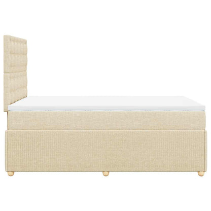 Boxspringbett mit Matratze Creme 120x190 cm Stoff
