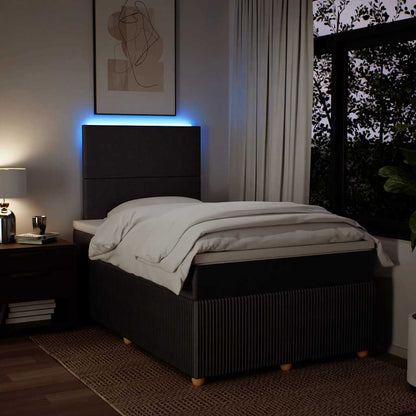 vidaXL Lit tapissier avec matelas Marron foncé 120x200 cm Tissu
