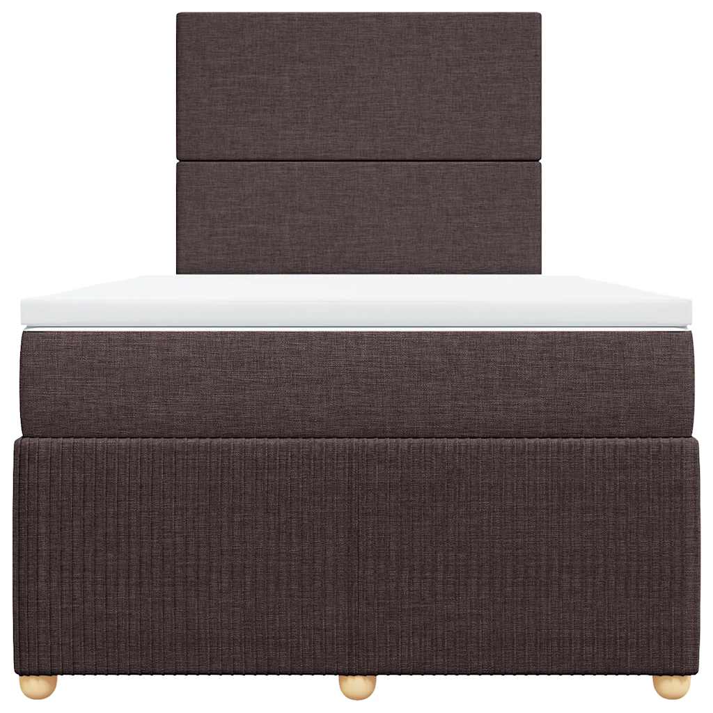 vidaXL Lit tapissier avec matelas Marron foncé 120x200 cm Tissu