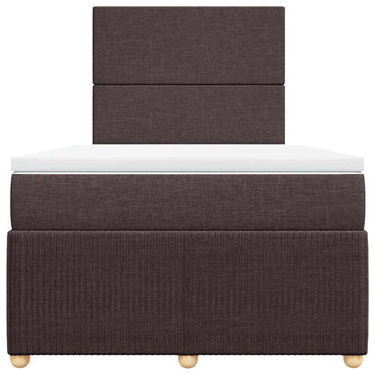 vidaXL Lit tapissier avec matelas Marron foncé 120x200 cm Tissu