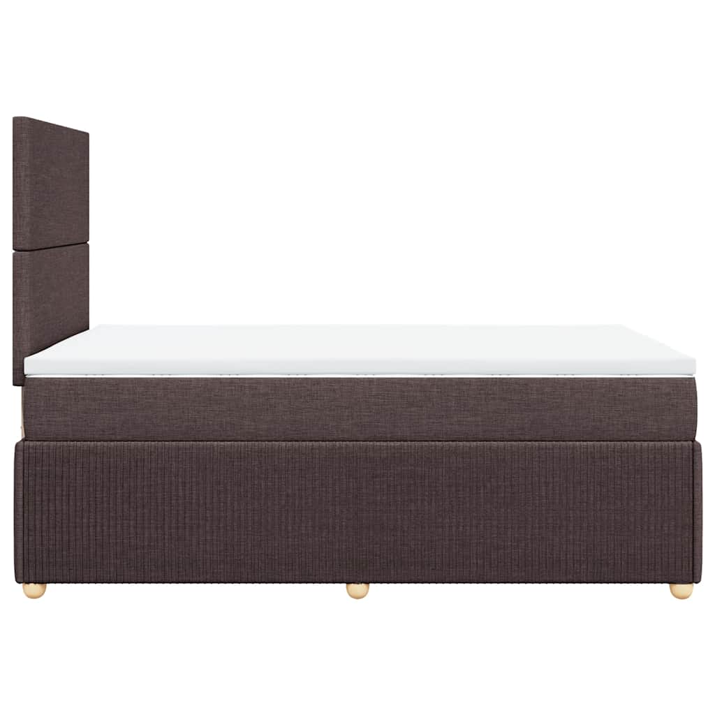 vidaXL Lit tapissier avec matelas Marron foncé 120x200 cm Tissu