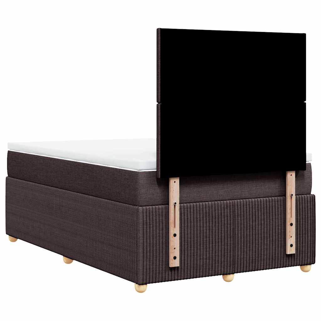 vidaXL Lit tapissier avec matelas Marron foncé 120x200 cm Tissu